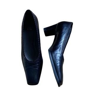 Stewart Weitzman Womens Classic Square Toe Black 2" Heels Pumps Size 8.5 Career